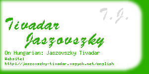 tivadar jaszovszky business card